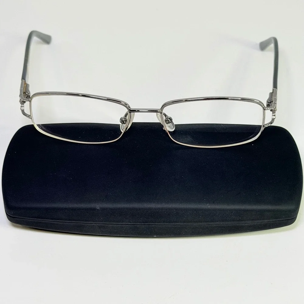 Milan Designed Palm Springs Teal Gunmetal Rectangular Eyeglass Frames MIL-181C